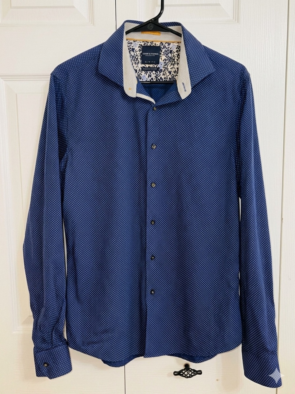 Denim & Flower Men's Navy Dot-Print Dress Shirt
